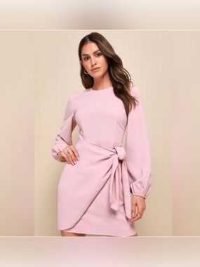 Farrow Knot Front Long Sleeve Mini Dress